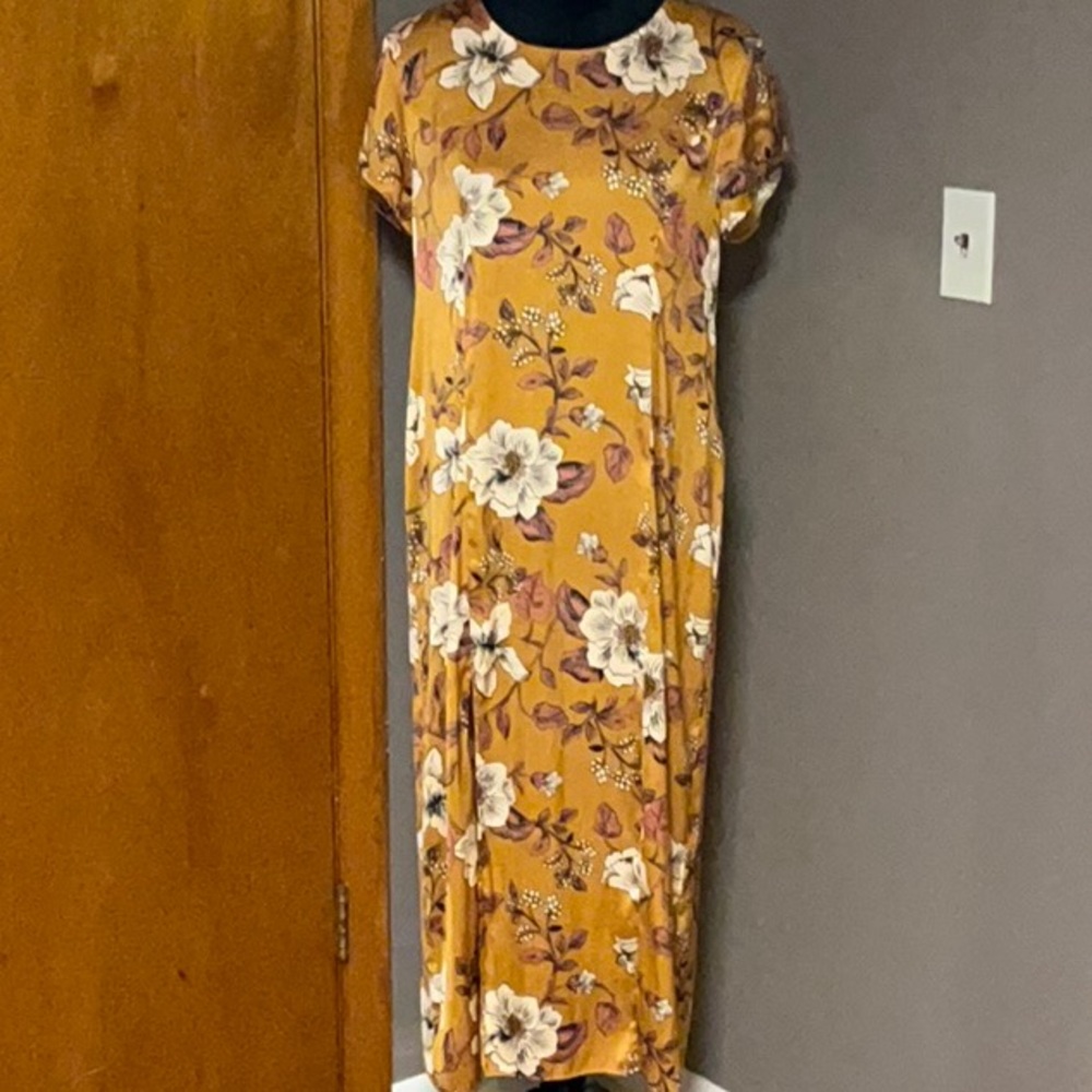 Salt Water Luxe Asian Inspired Yellow Gold Floral Maxi Dress